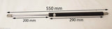 PNE01 UNIVERSAL PNEUMATIC STRUT 800N 550 MM FOR TRAILERS 10MM FIXING HOLES