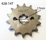 SPF12 FRONT SPROCKET 428-14T 14 TOOTH FOR QUAD / DIRT & PIT BIKES - Orange Imports